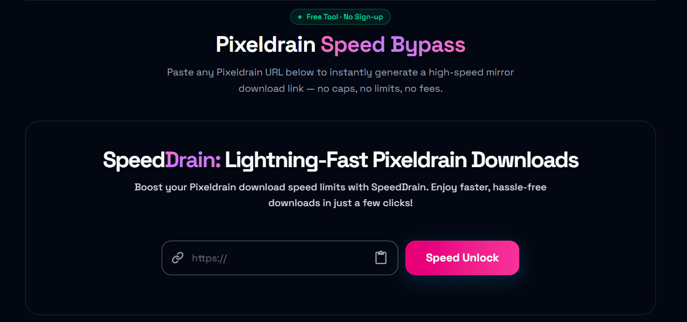 speeddrain tutorial fast pixeldrain downloads 2026