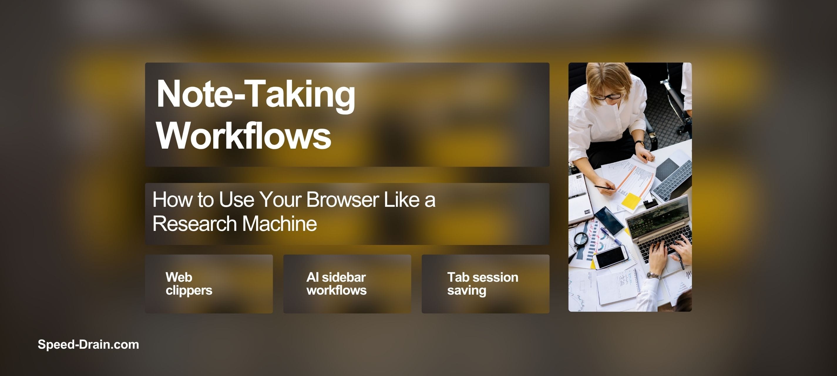 Research workflow diagram — browser to notes pipeline
